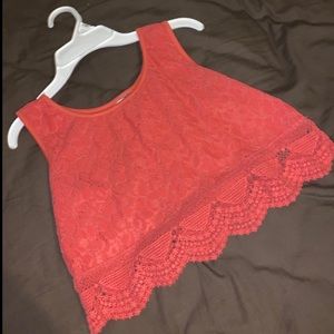 Pink/orange colored crop top